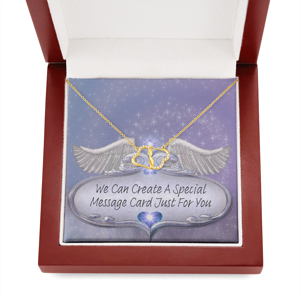 More Than Charms Everlasting Love Gold and Diamond Necklace with Customized Message Card
