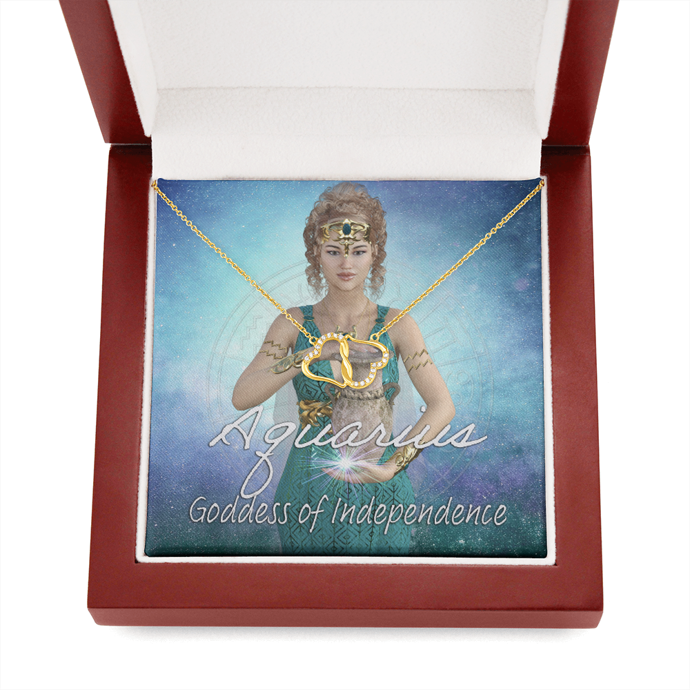 More Than Charms Aquarius - Goddess Ever Lasting Love Gold And Diamond Pendant