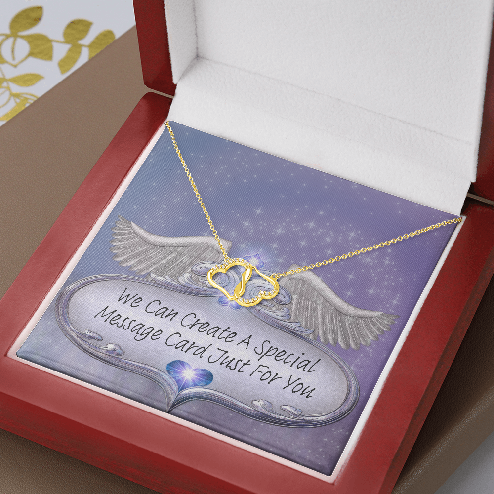 Everlasting Love Gold and Diamond Necklace with Customized Message Card