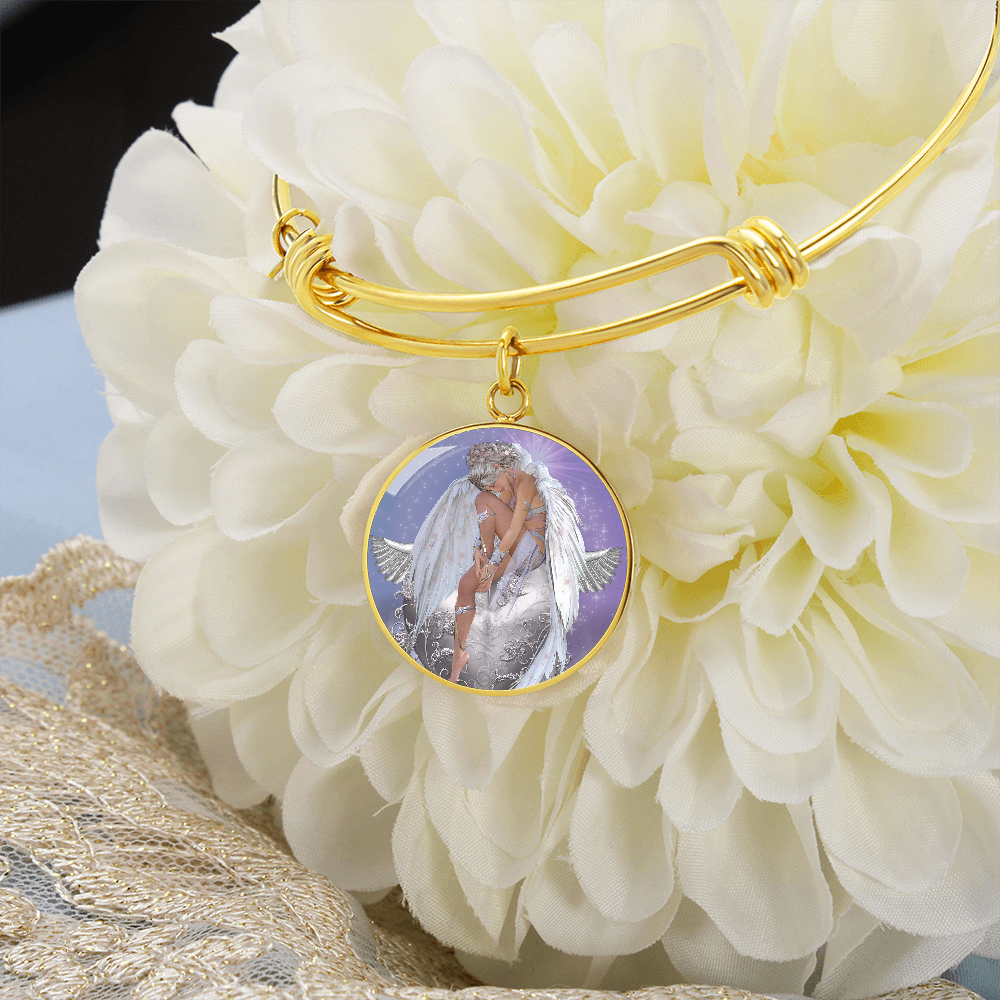More Than Charms You have the Divine Touch Bangle with Circle Charm