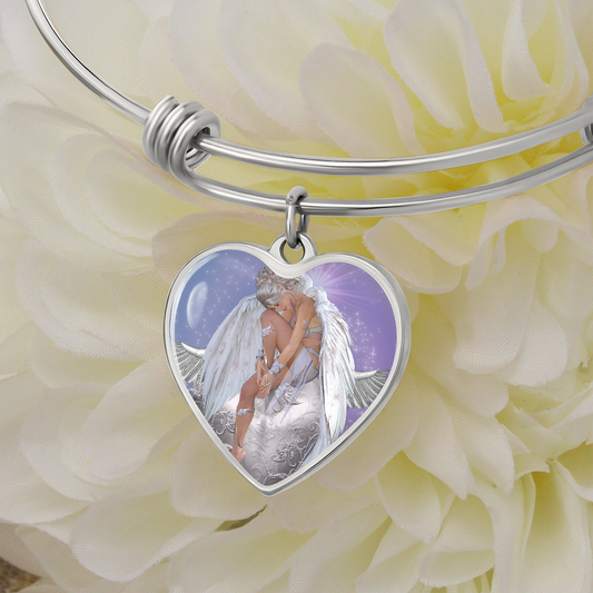 More Than Charms You have the Divine Touch Bangle with Heart Charm