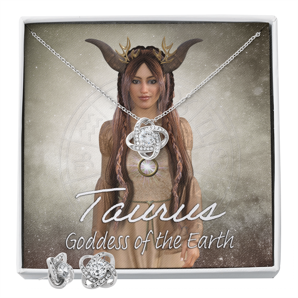 Goddess  Taurus Love Not Earring & Necklace Set