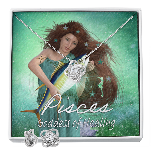 Goddess  Pisces Love Not Earring & Necklace Set