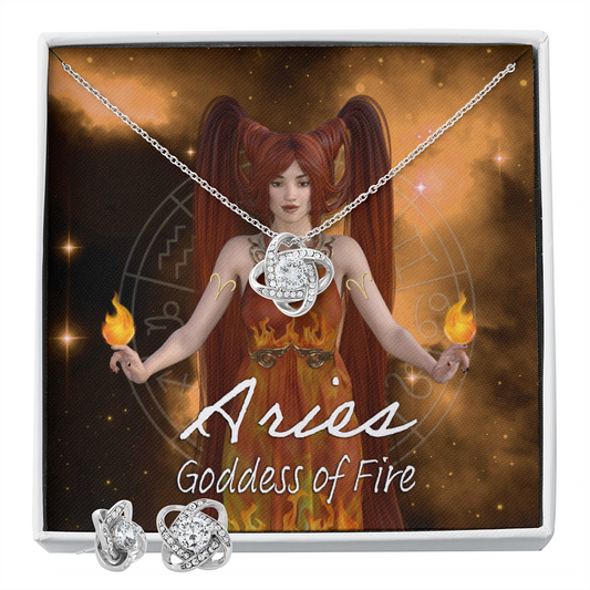 Goddess  Aries Love Not Earring & Necklace Set