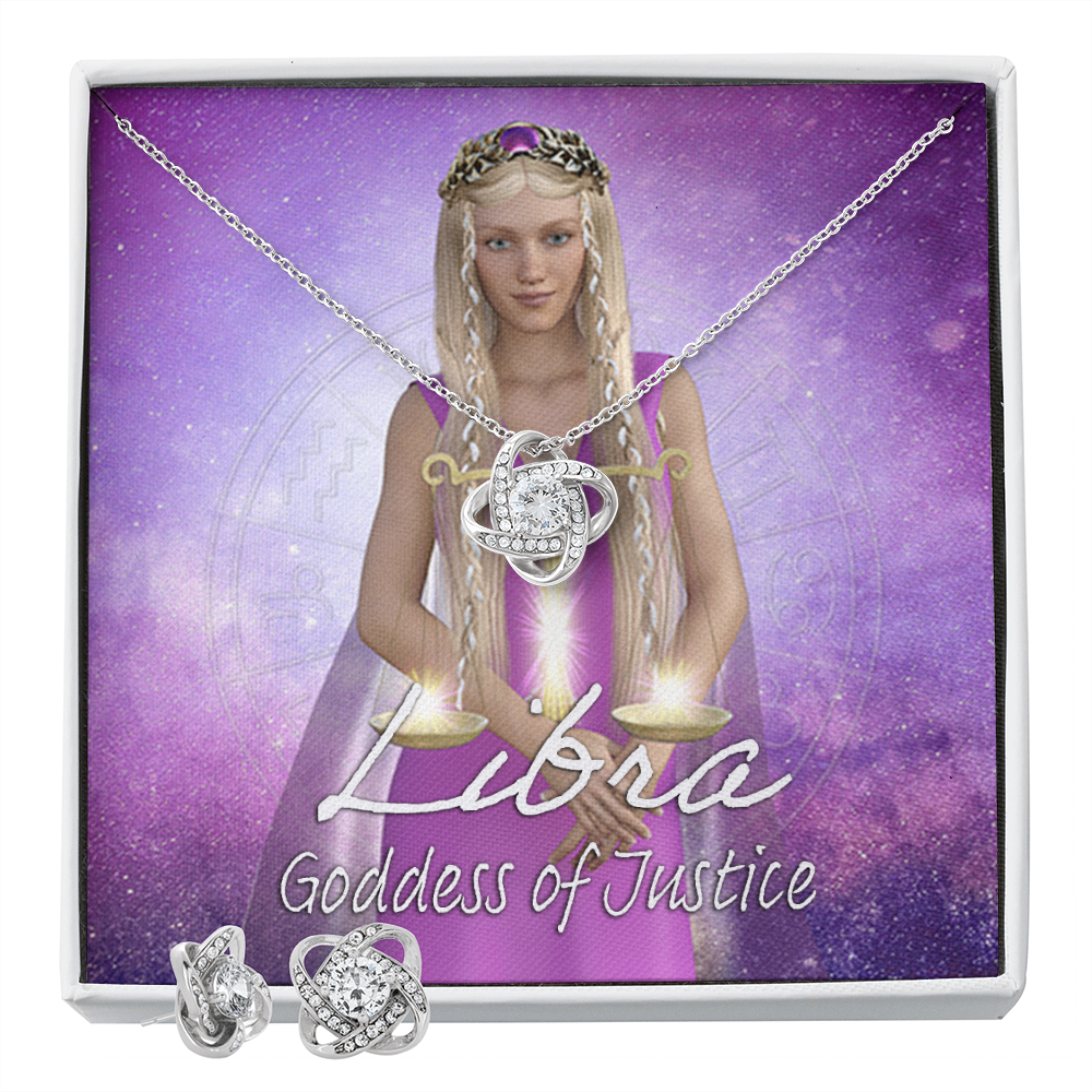 More Than Charms Goddess Libra Love Not Earring & Necklace Set