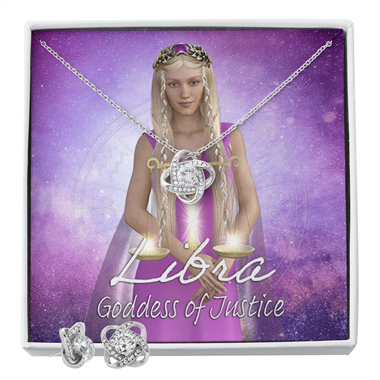 Goddess  Libra Love Not Earring & Necklace Set