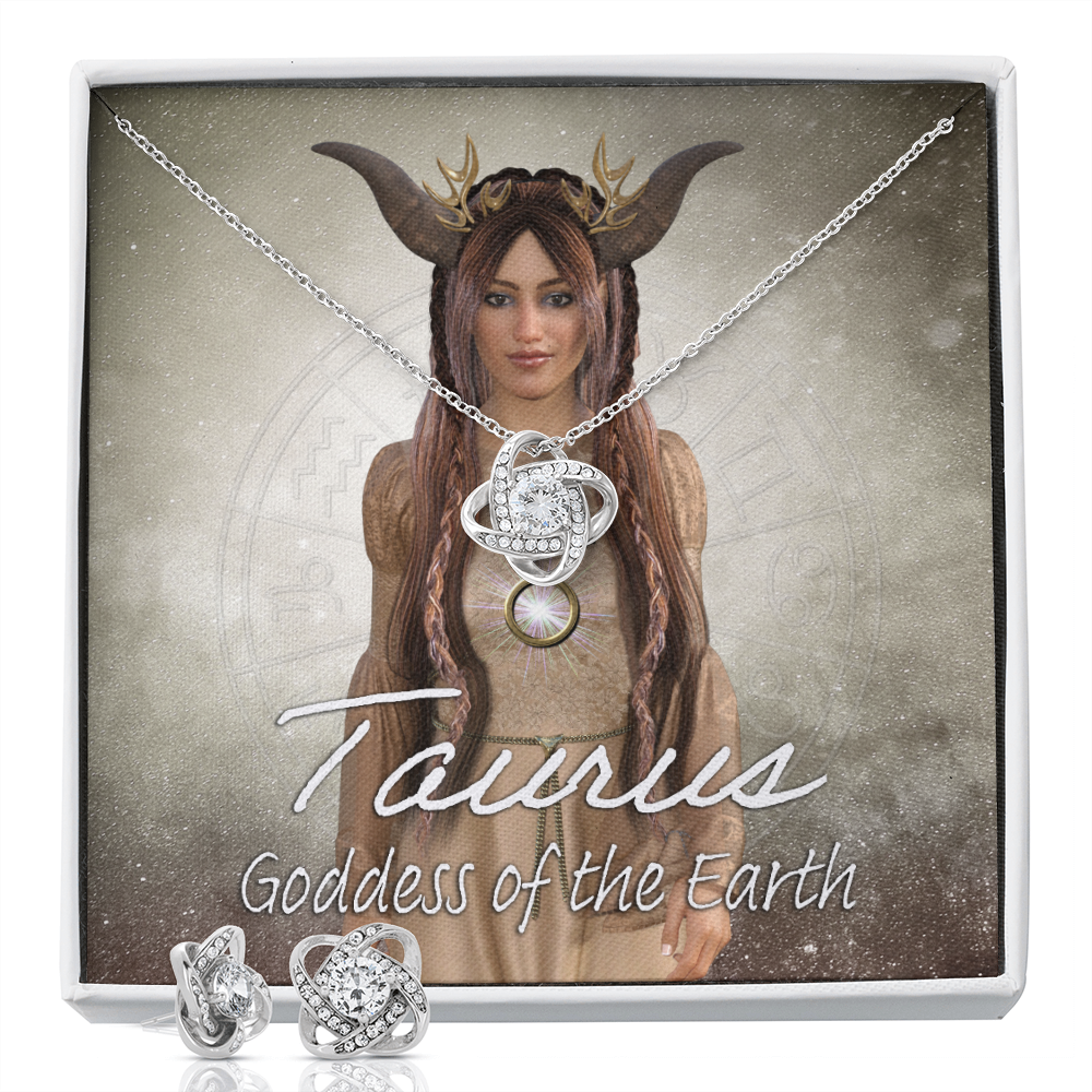 Goddess  Taurus Love Not Earring & Necklace Set