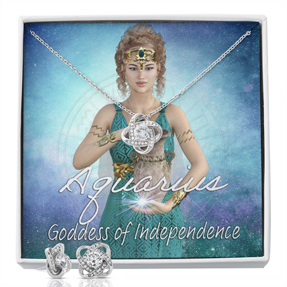 Goddess Aquarius  Love Not Earring & Necklace Set