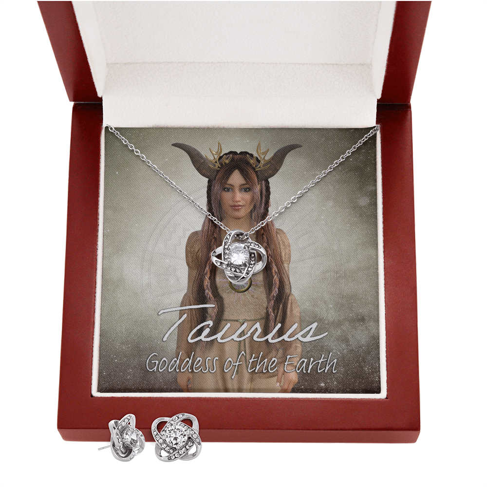 More Than Charms Goddess Taurus Love Not Earring & Necklace Set