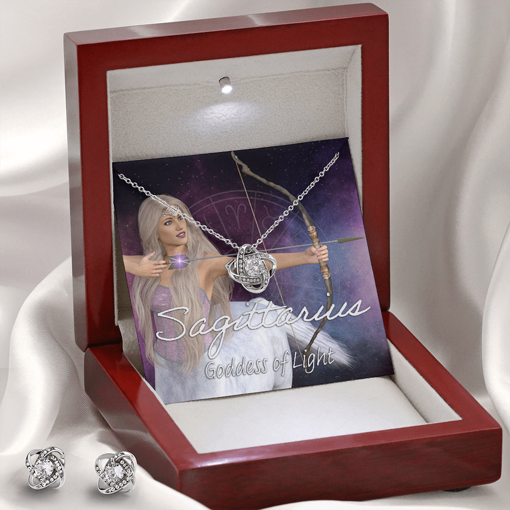 More Than Charms Goddess Sagittarius Love Not Earring & Necklace Set