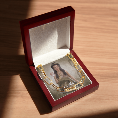 Leo Goddess Forever Linked Necklace (White Gold)