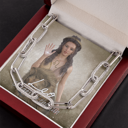 Leo Goddess Forever Linked Necklace (White Gold)