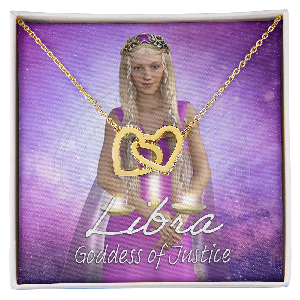 More Than Charms Libra Goddess Interlocking Hearts Necklace