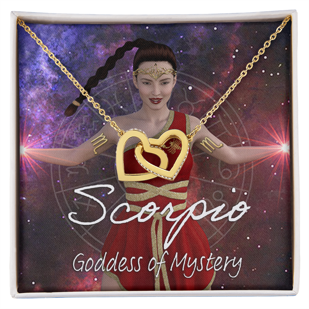 More Than Charms Scorpio Goddess Interlocking Hearts Necklace