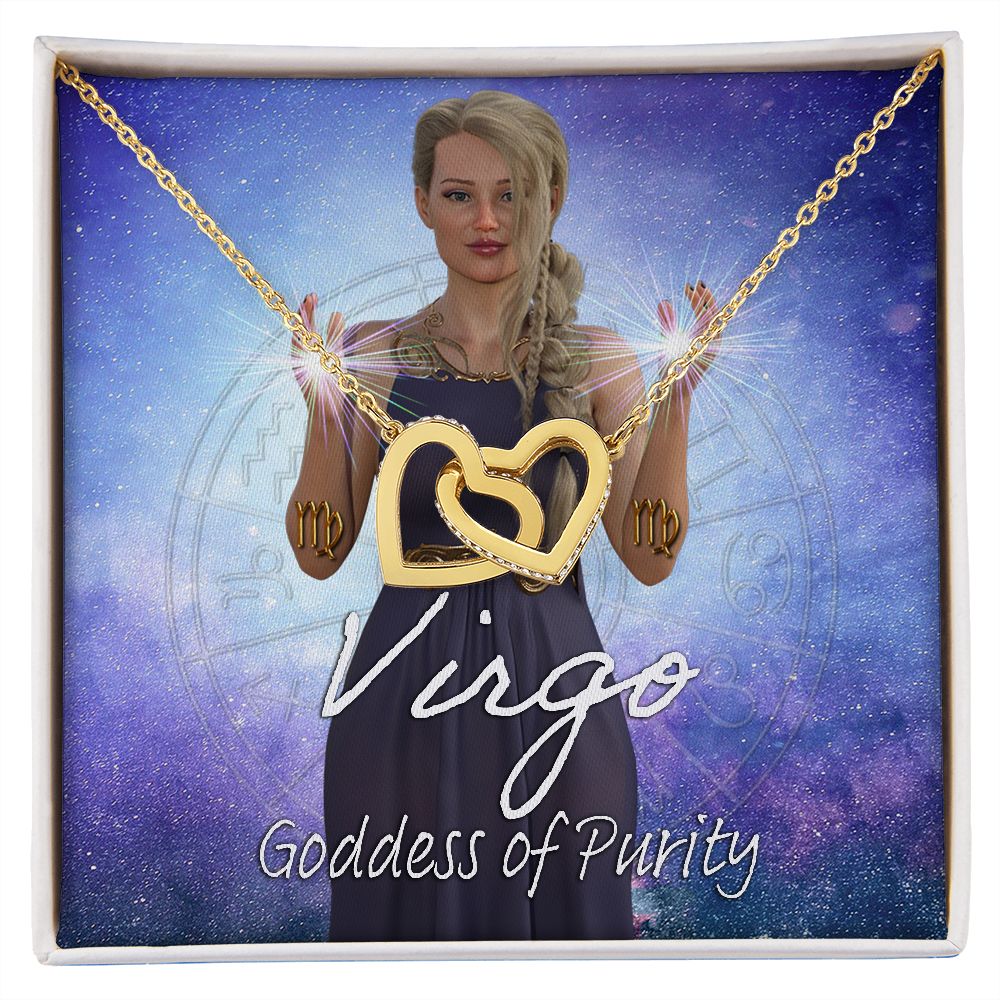More Than Charms Virgo Goddess Interlocking Hearts Necklace