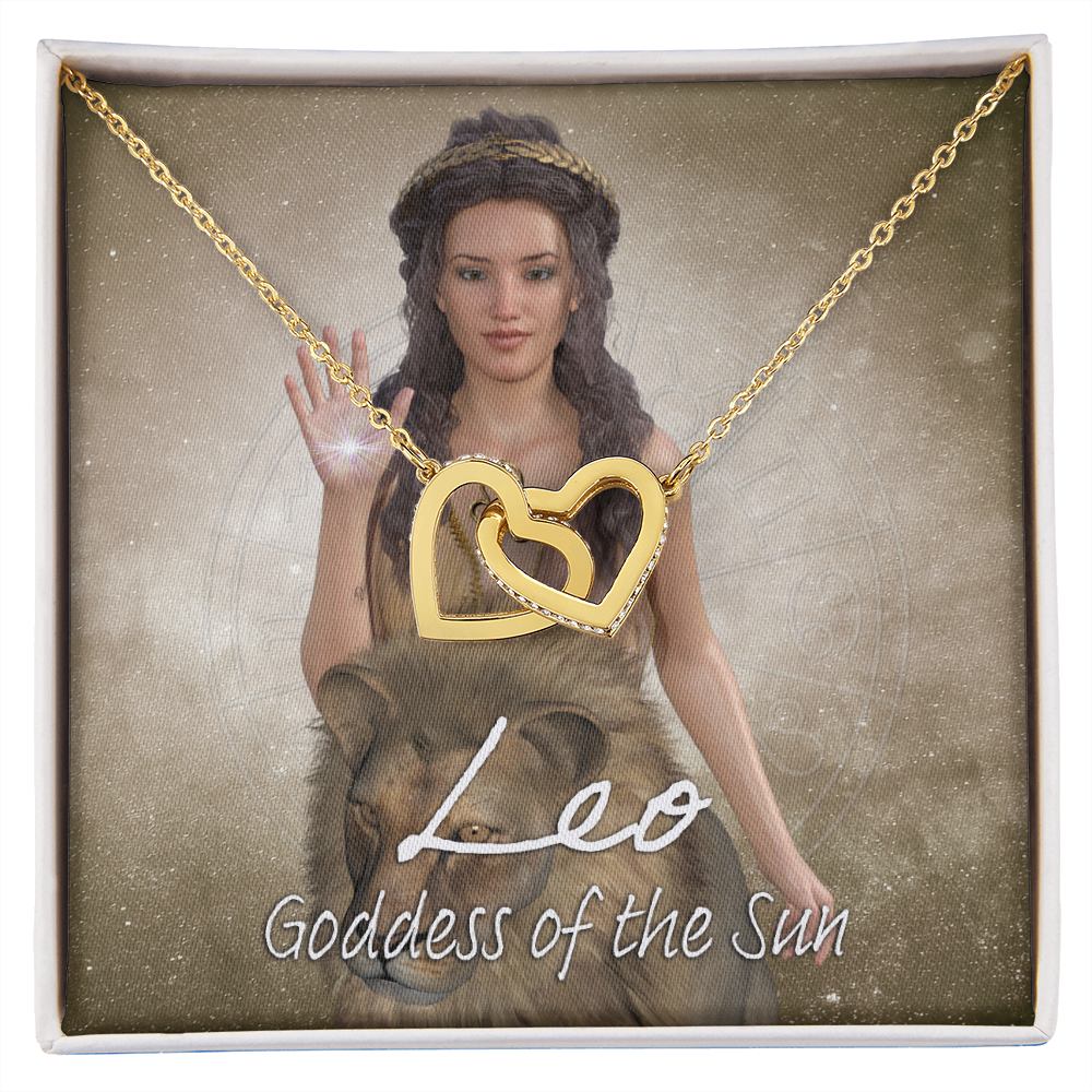 More Than Charms Leo Goddess Interlocking Hearts Necklace