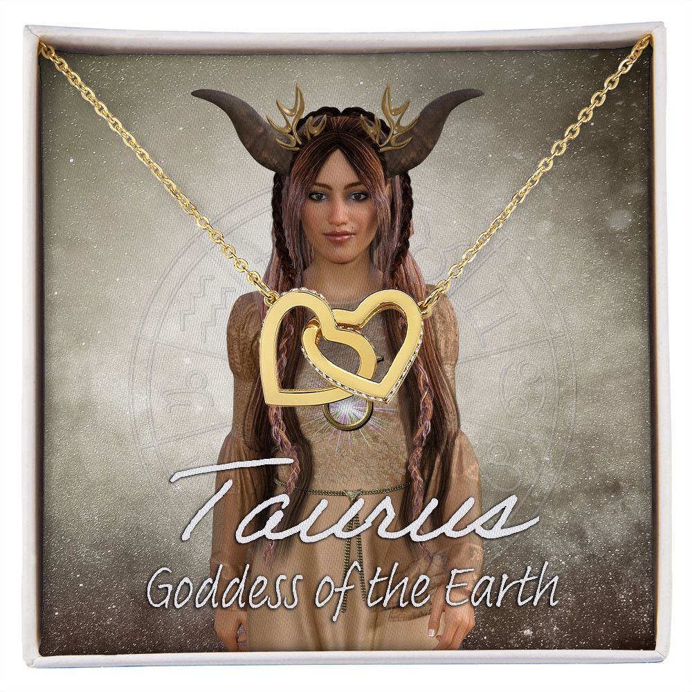 More Than Charms Taurus Goddess Interlocking Hearts Necklace