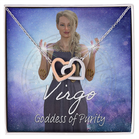 More Than Charms Virgo Goddess Interlocking Hearts Necklace