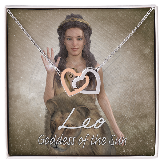 Leo Goddess Interlocking Hearts Necklace