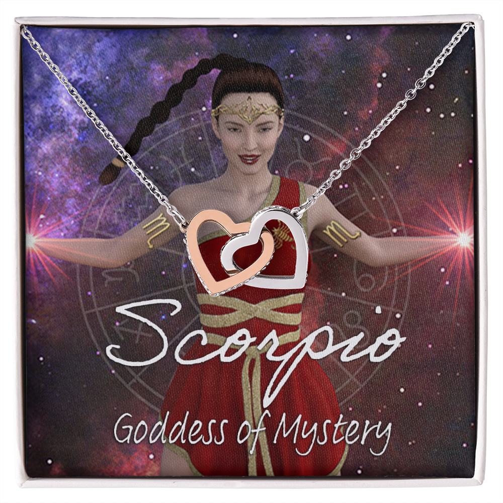 More Than Charms Scorpio Goddess Interlocking Hearts Necklace