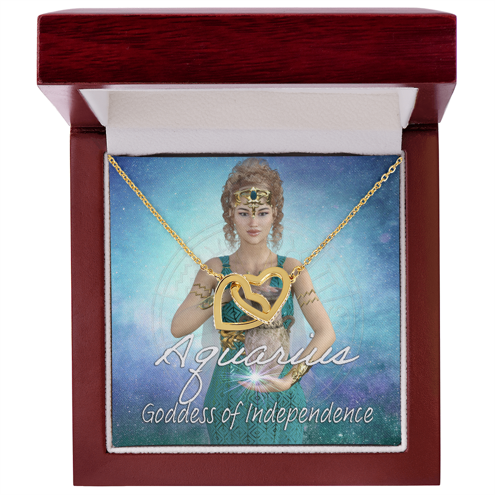 More Than Charms Aquarius Goddess Interlocking Hearts Necklace
