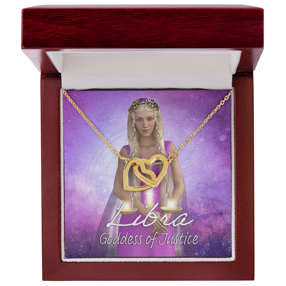 More Than Charms Libra Goddess Interlocking Hearts Necklace