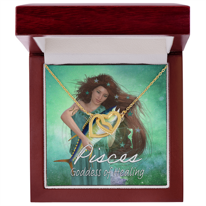 Pisces Goddess Interlocking Hearts Necklace