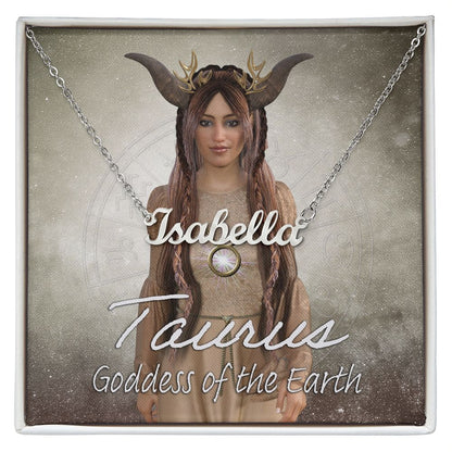 Taurus Personalized Name Necklace