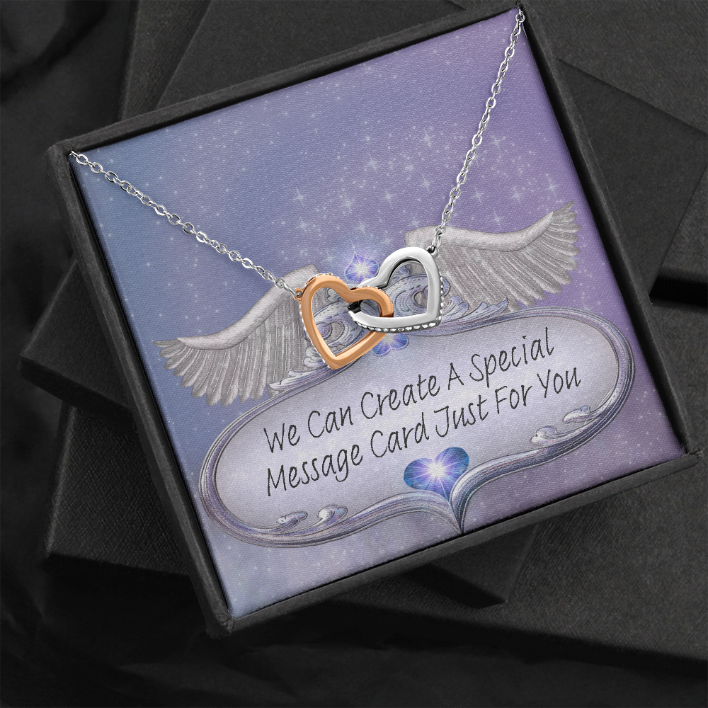 More Than Charms Interlocking Hearts with Customized Message Card