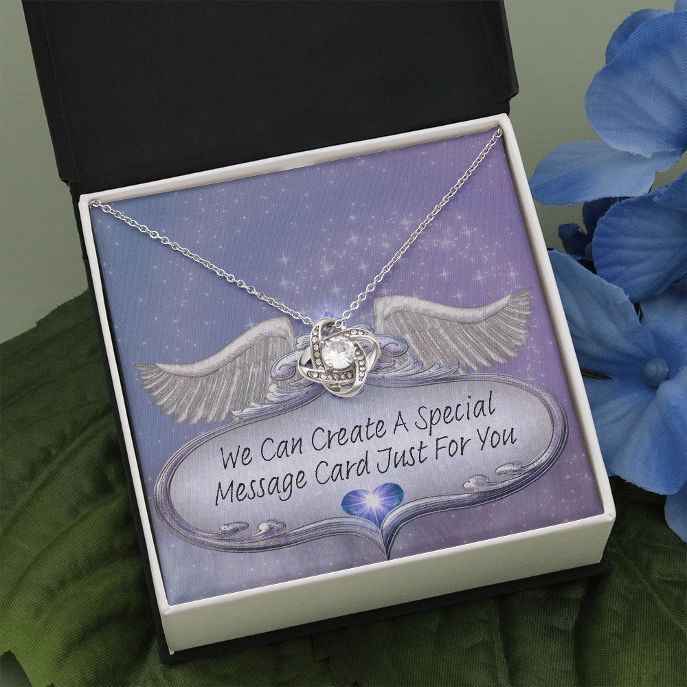More Than Charms Love Knot Necklace with Customized Message Card