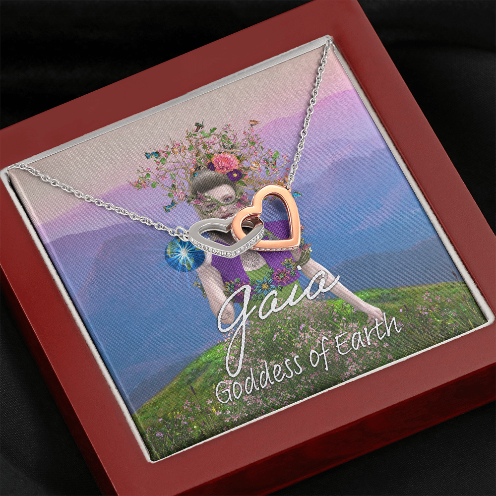 More Than Charms Goddess Gaia, Mother Earth- Interlocking Hearts Necklace