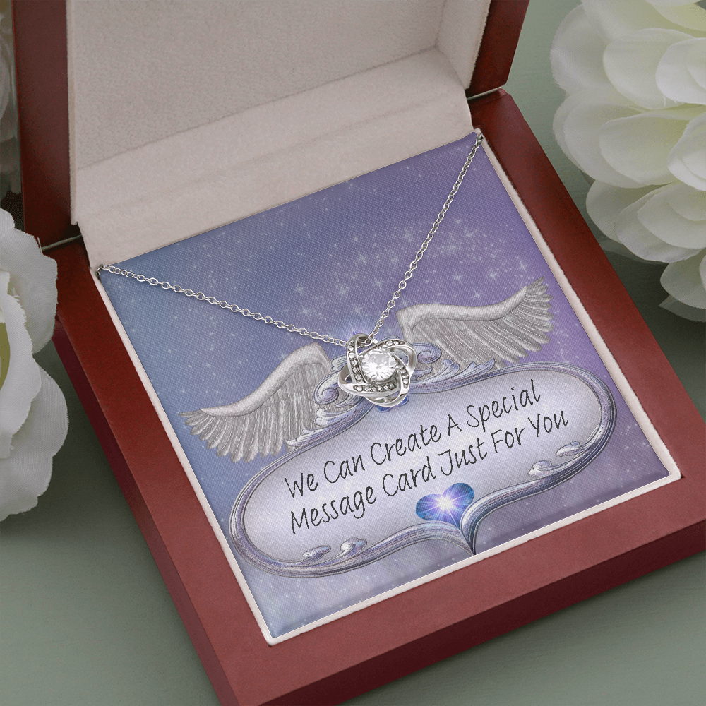 More Than Charms Love Knot Necklace with Customized Message Card