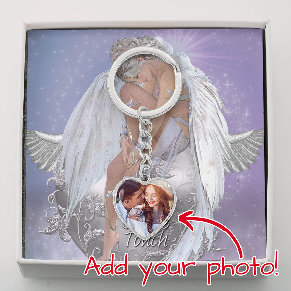 More Than Charms You have the Divine Touch Luxury Heart Keychain- Photo Upload