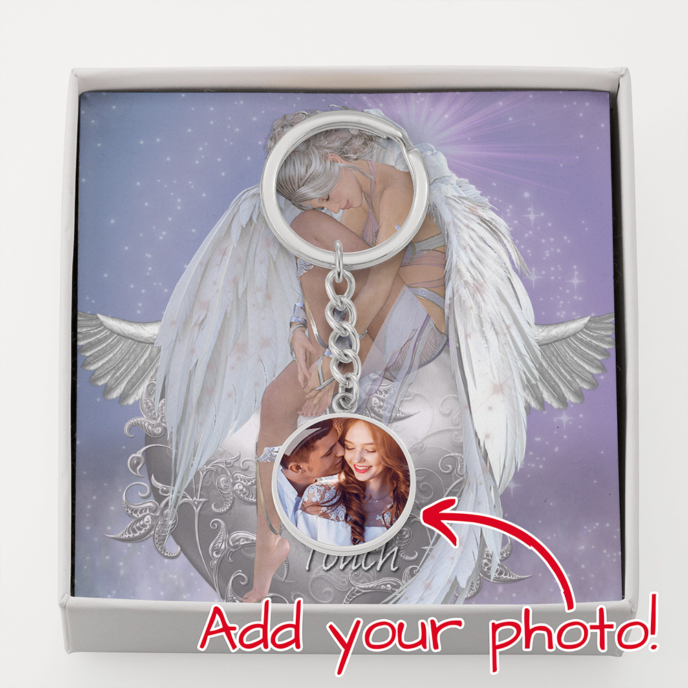 You have the Divine Touch Circle Photo Keychain